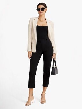 THEORY Cropped Trouser Pants Black Capri Ponte Revolve Rich Girl NWT Size 12